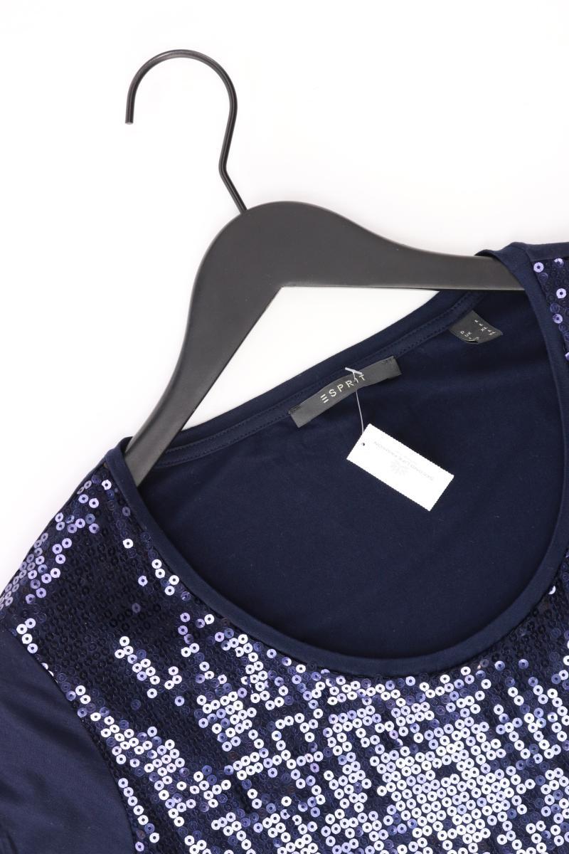 Esprit T-Shirt Gr. L Kurzarm mit Pailletten blau aus Viskose - Image 3