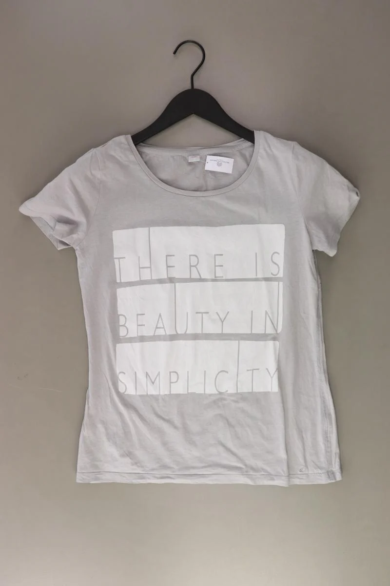 s.Oliver Printshirt Gr. 40 Kurzarm grau aus Baumwolle