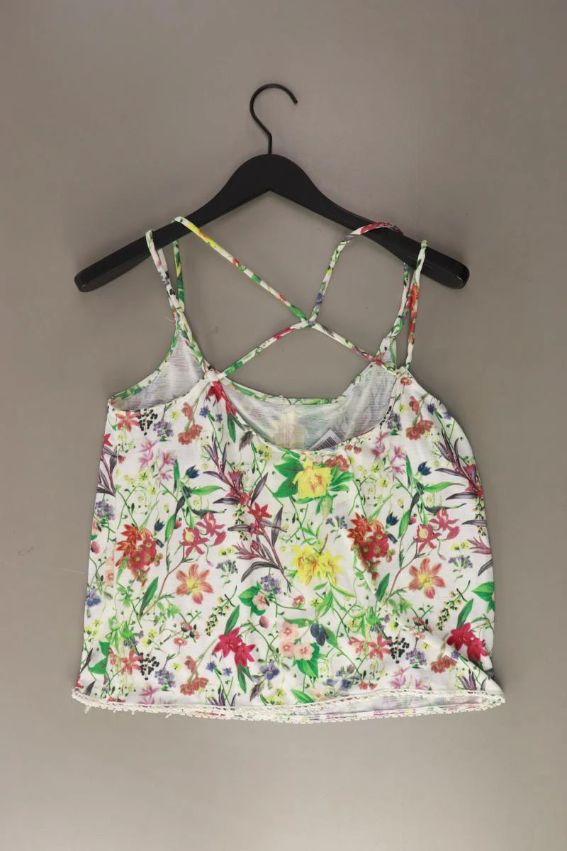 Pull&Bear Spaghetti-Top Gr. M mit Blumenmuster grün - Image 2
