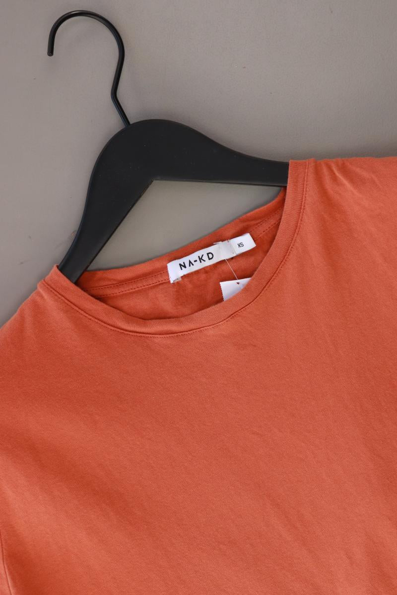 NA-KD T-Shirt Gr. XS Kurzarm orange aus Baumwolle - Image 3