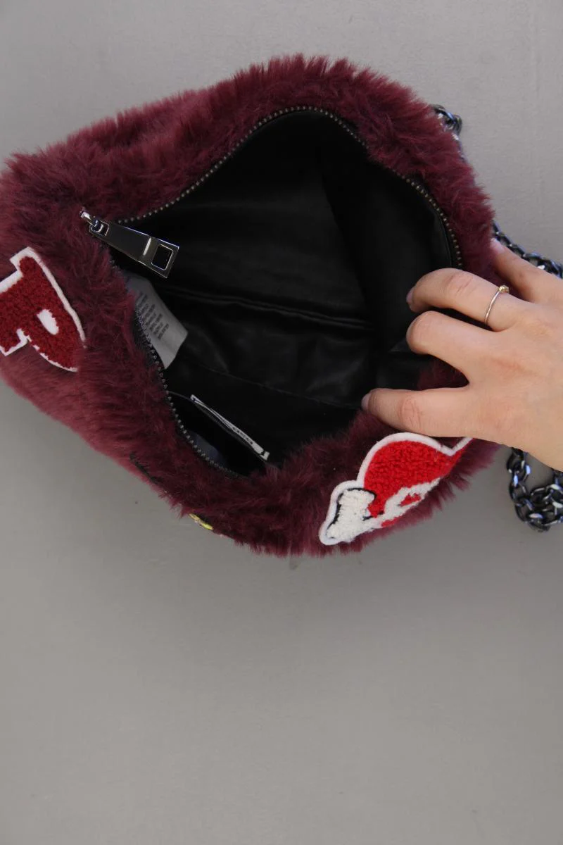 BSB Fashion Kunstfelltasche rot aus Polyester - Image 3