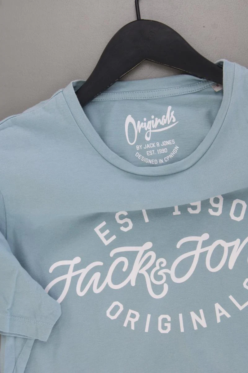 Jack & Jones Printshirt für Herren Gr. S Kurzarm blau aus Baumwolle - Image 2