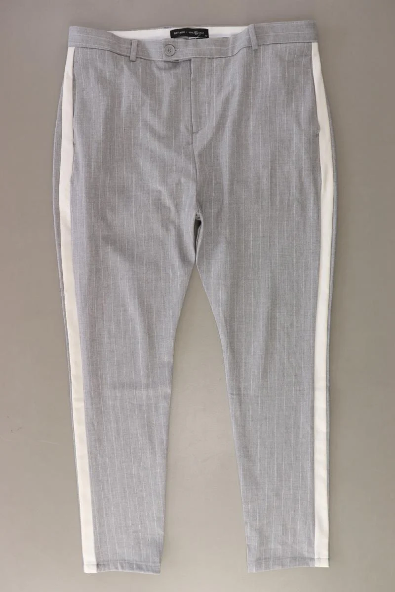 behype Stoffhose Gr. W32 gestreift grau aus Polyester