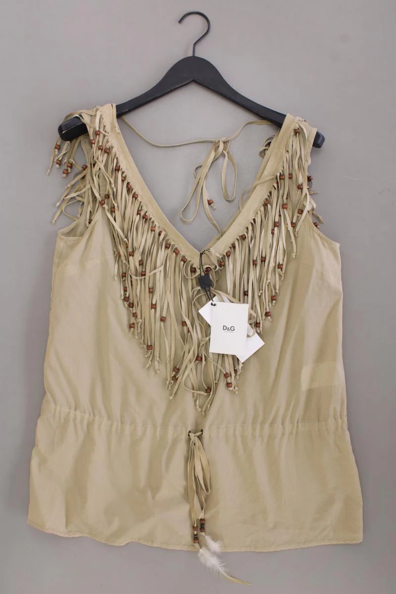 Dolce & Gabbana Ärmellose Bluse Gr. 46 neu mit Etikett braun aus Baumwolle
