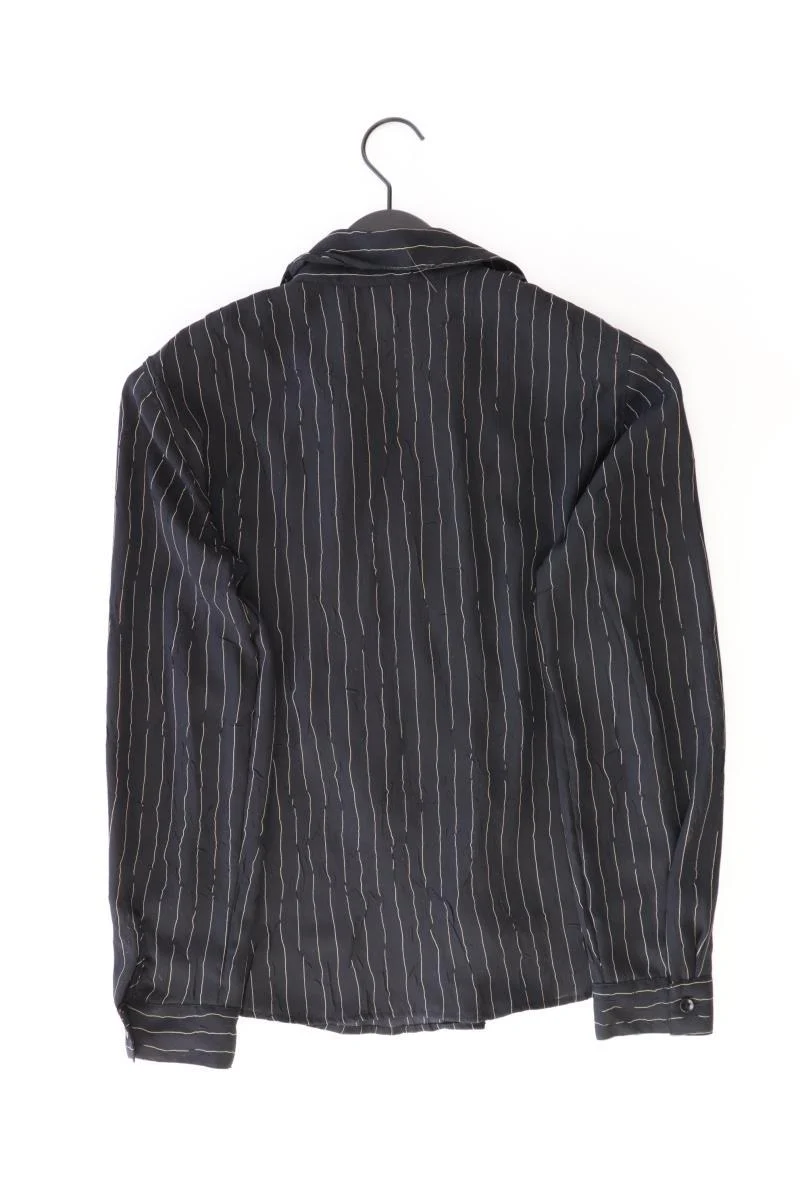 Bonita Rüschenbluse Gr. 38 gestreift Langarm Vintage schwarz aus Polyester - Image 2