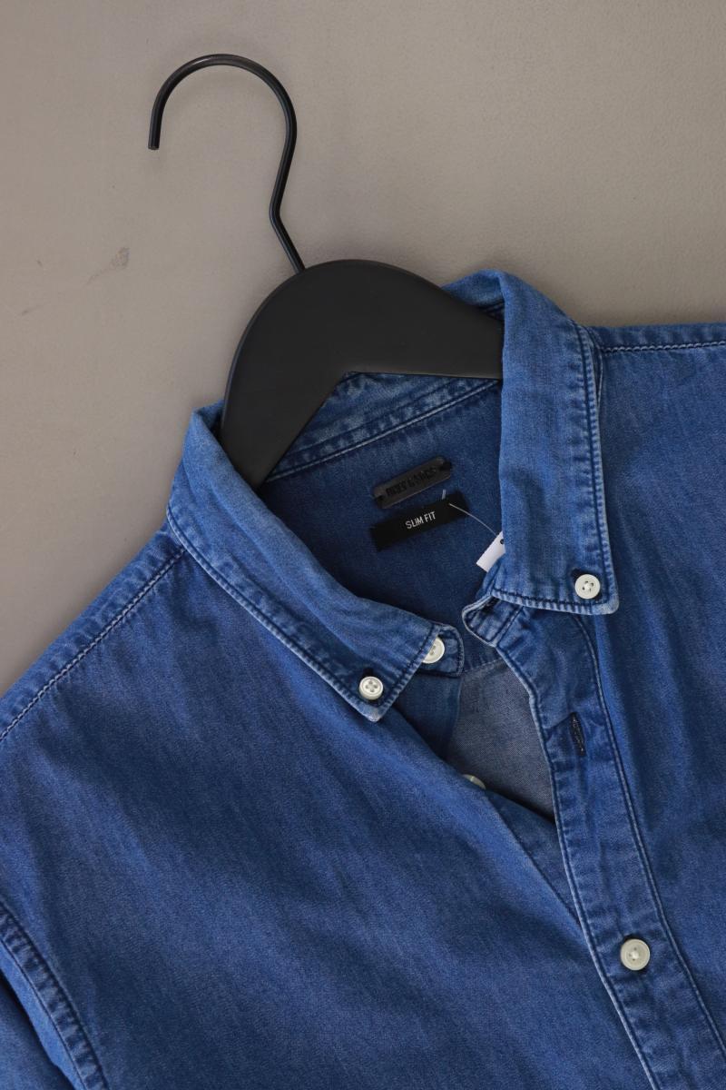 ONLY & SONS Langarmhemd für Herren Gr. L blau aus Baumwolle - Image 3