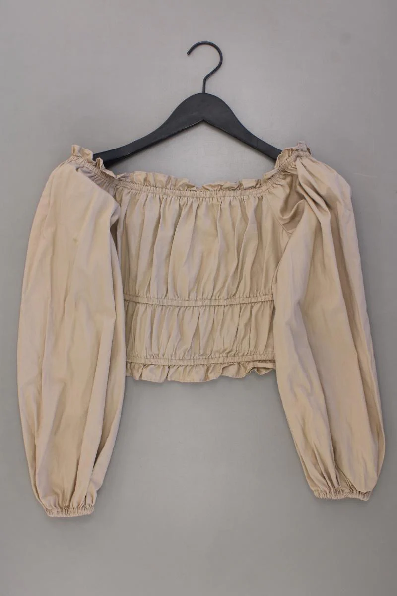 NA-KD Off Shoulder Recycle Ruched Blouse  Gr. 38 Langarm mit Carmen-Ausschnitt