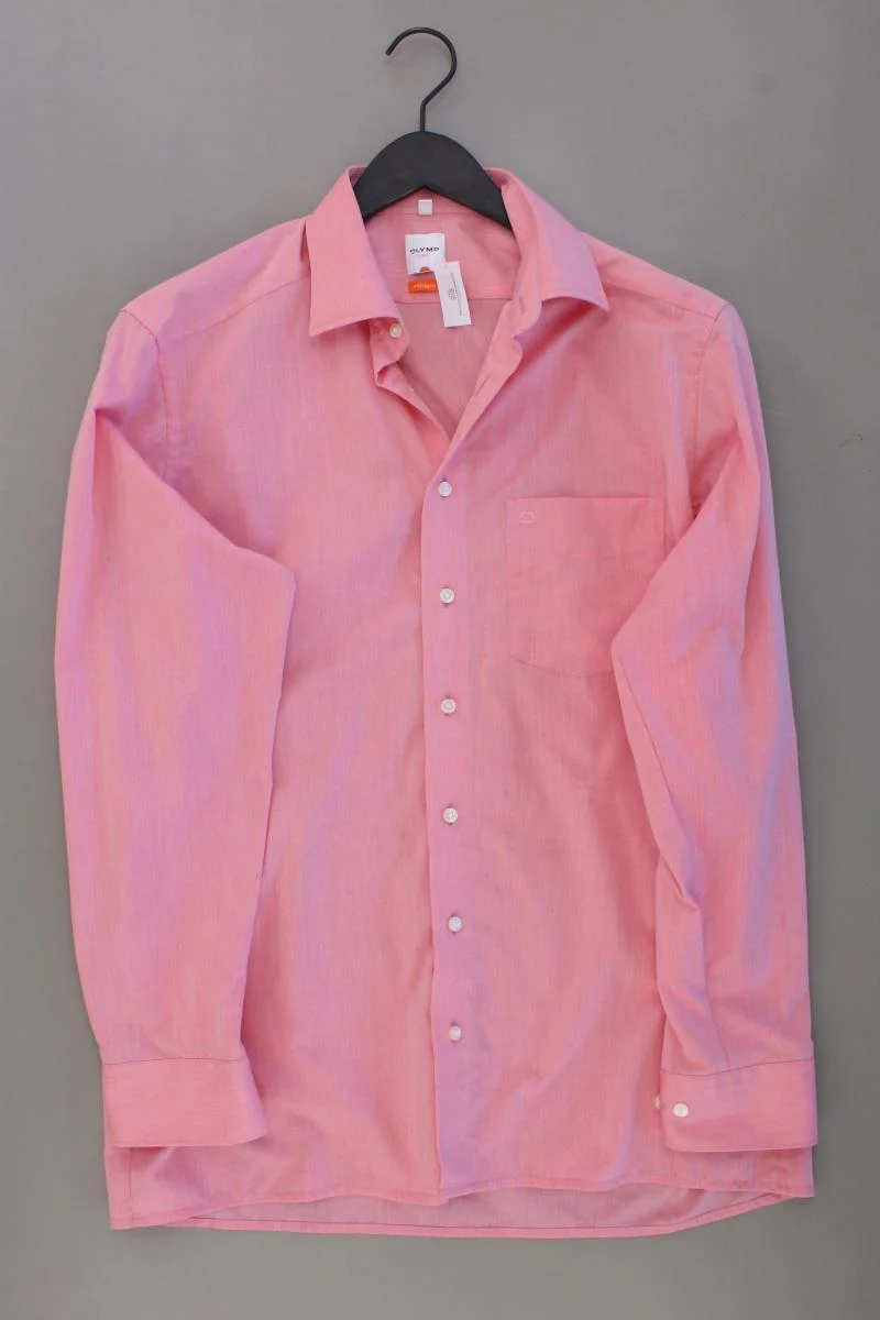 Olymp Langarmhemd für Herren Gr. Hemdgröße 41 rosa aus Baumwolle
