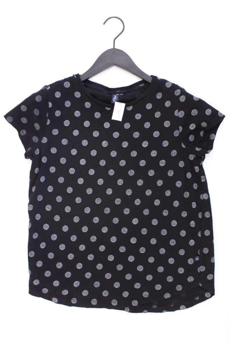 s.Oliver T-Shirt Gr. S gepunktet Kurzarm schwarz