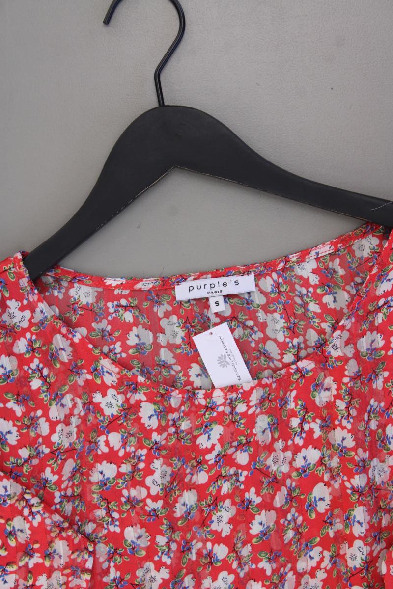 Purple's Paris Bluse Gr. S mit Blumenmuster Kurzarm rot aus Polyester - Image 2