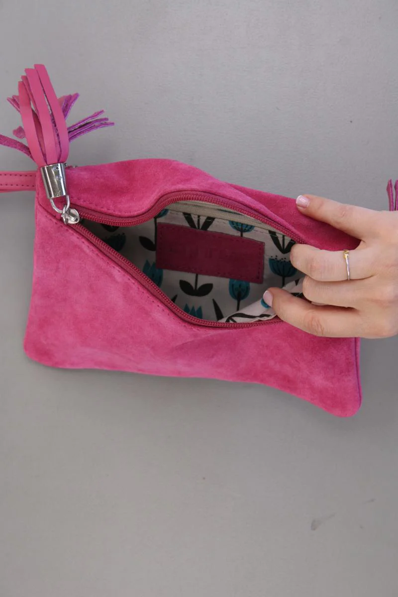 Wildleder Clutch pink - Image 3