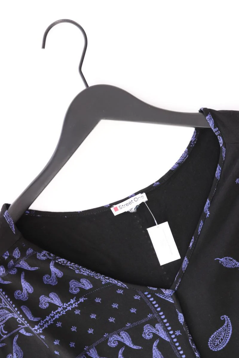 Street One Printshirt Gr. M mit Paisleymuster Kurzarm schwarz aus Viskose - Image 3
