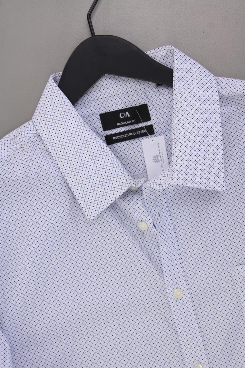 C&A Langarmhemd für Herren Gr. Hemdgröße 43/44 geometrisches Muster blau - Image 2