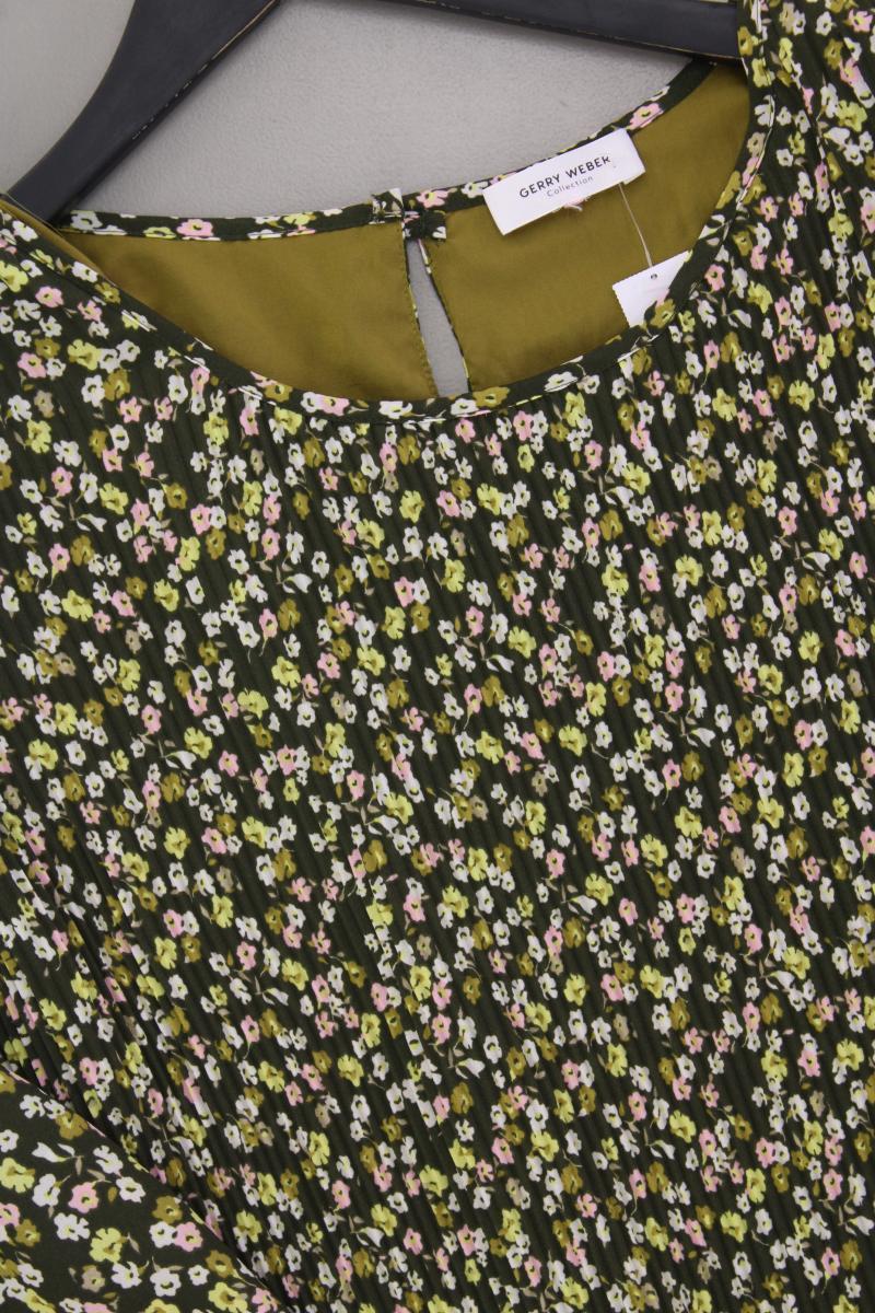 Gerry Weber Chiffonkleid Gr. 44 mit Blumenmuster Langarm olivgrün - Image 2