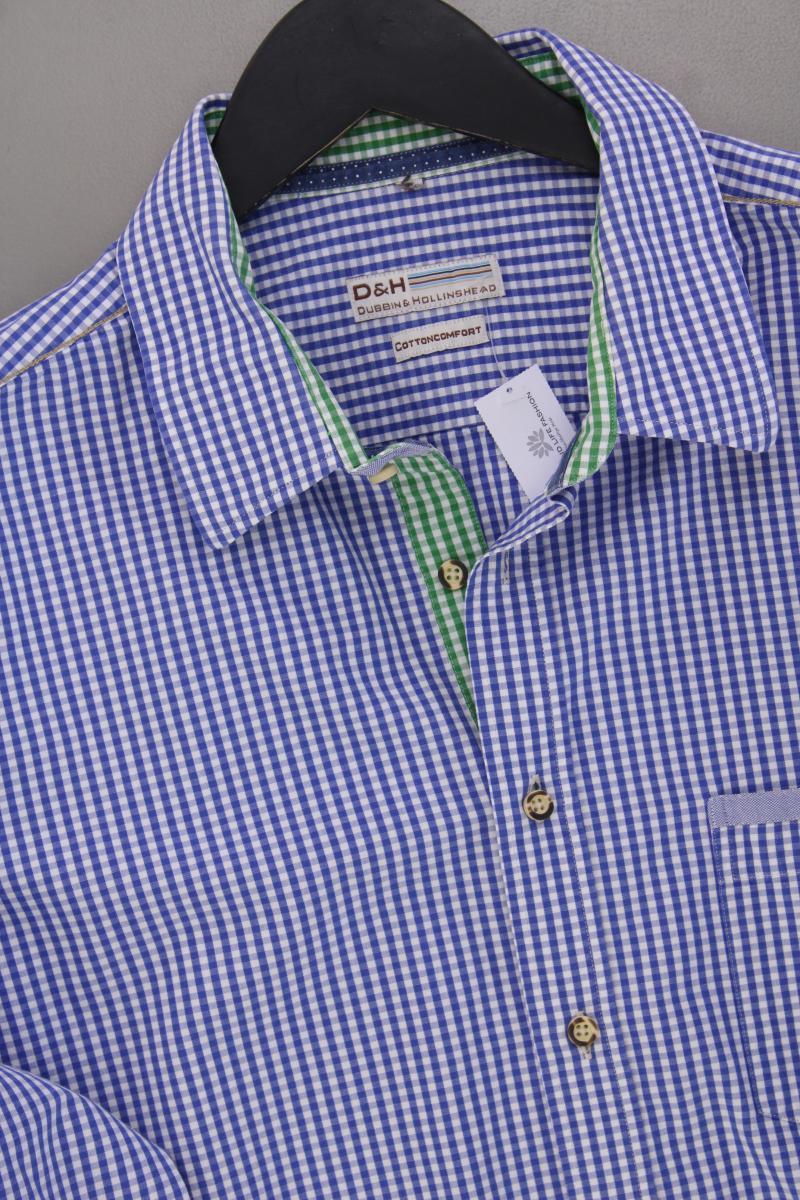Dubbin & Hollinshead Trachtenhemd für Herren Gr. XL kariert Langarm blau - Image 2