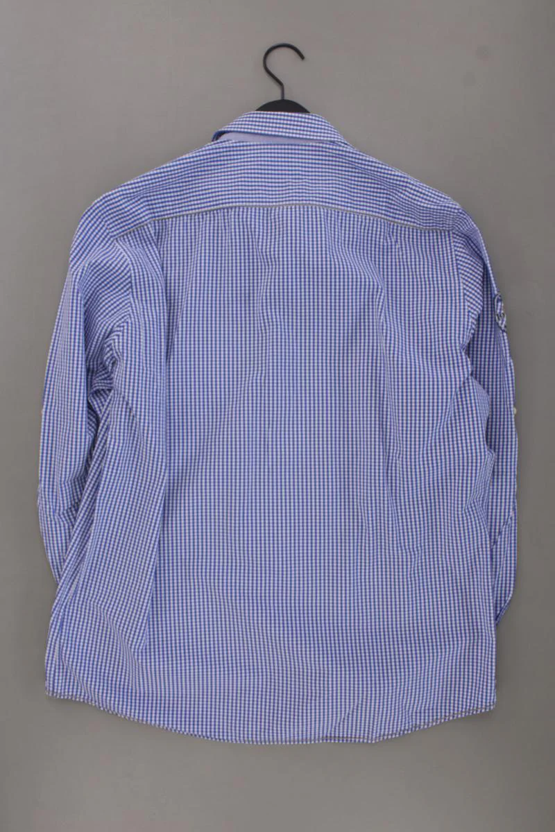 Dubbin & Hollinshead Trachtenhemd für Herren Gr. XL kariert Langarm blau - Image 3