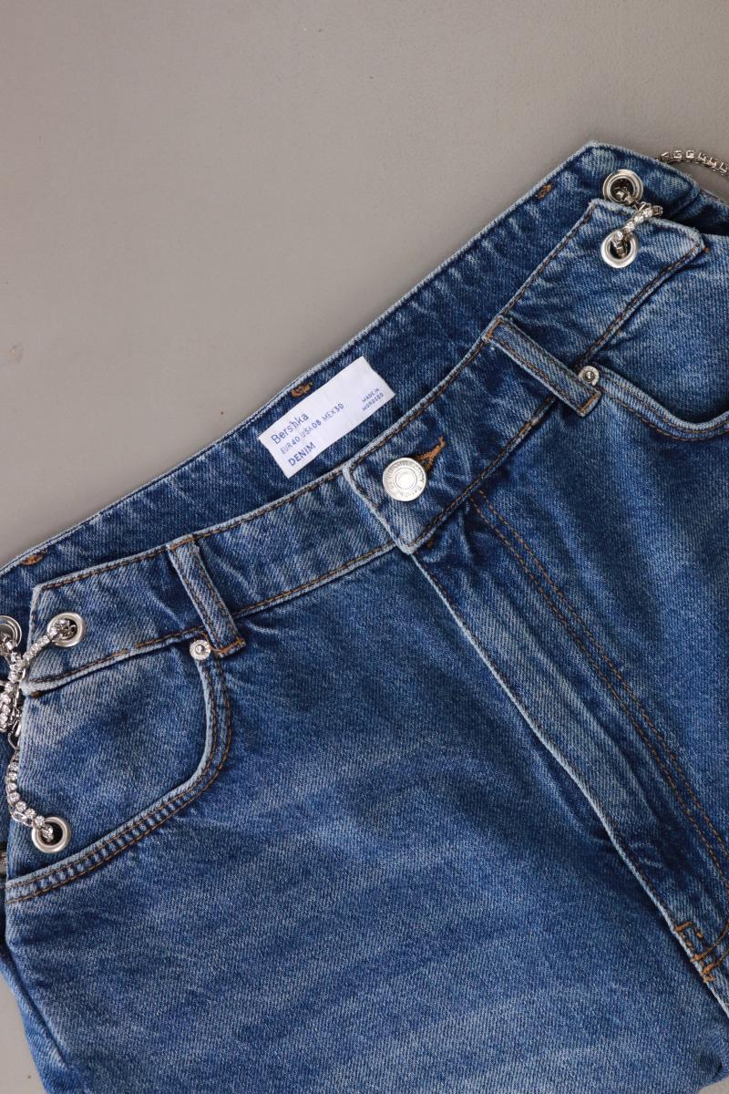 Bershka Jeansshorts Gr. 40 blau aus Baumwolle - Image 3
