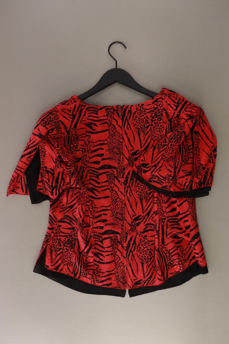 Hermann Lange Kurzarmbluse Gr. 42 mit Tierdruck rot aus Polyester - Image 2