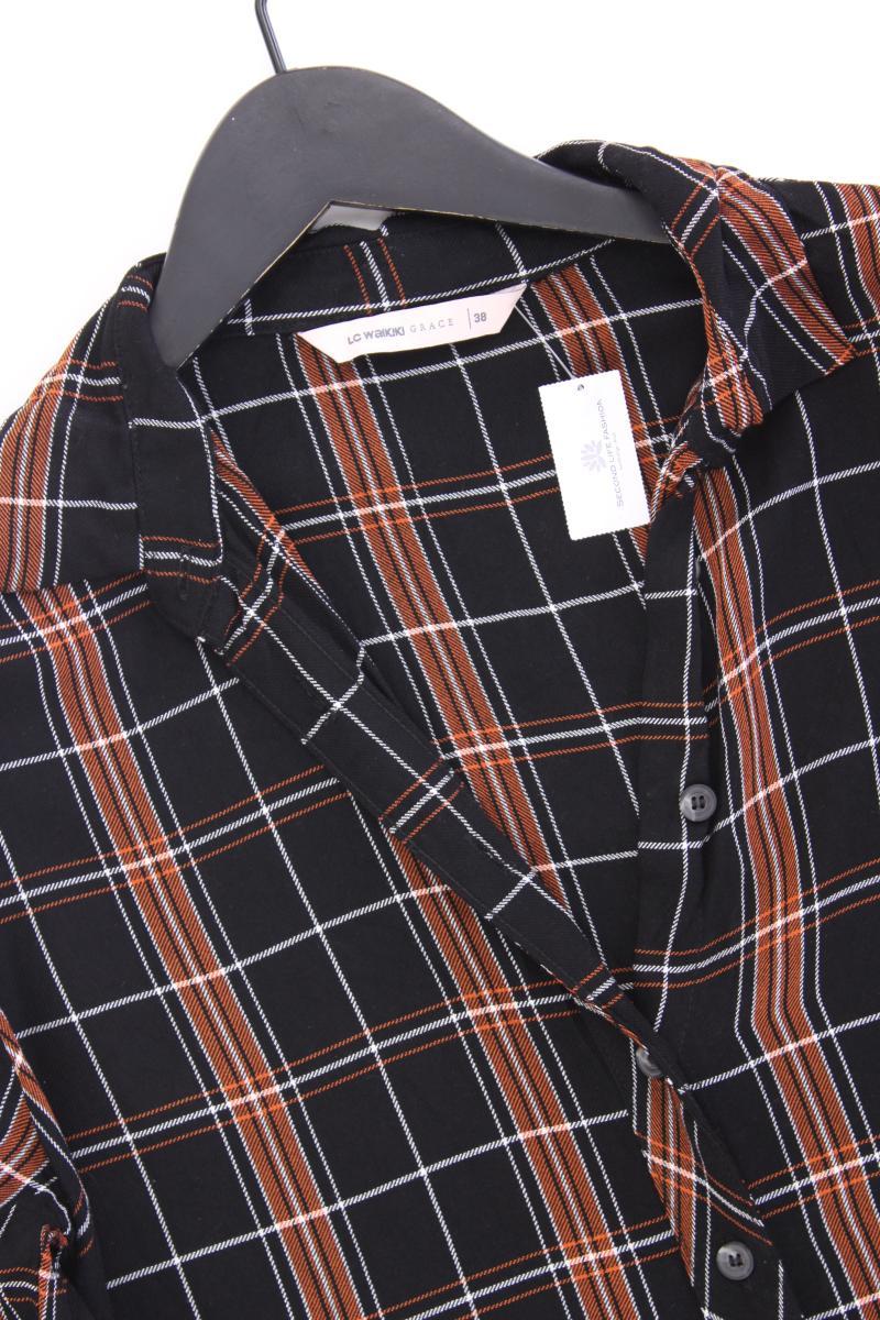LC Waikiki Blusenkleid Gr. 38 kariert Langarm schwarz aus Viskose - Image 2