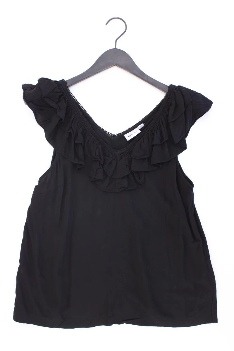 Vero Moda Rüschenbluse Gr. M Kurzarm schwarz aus Viskose