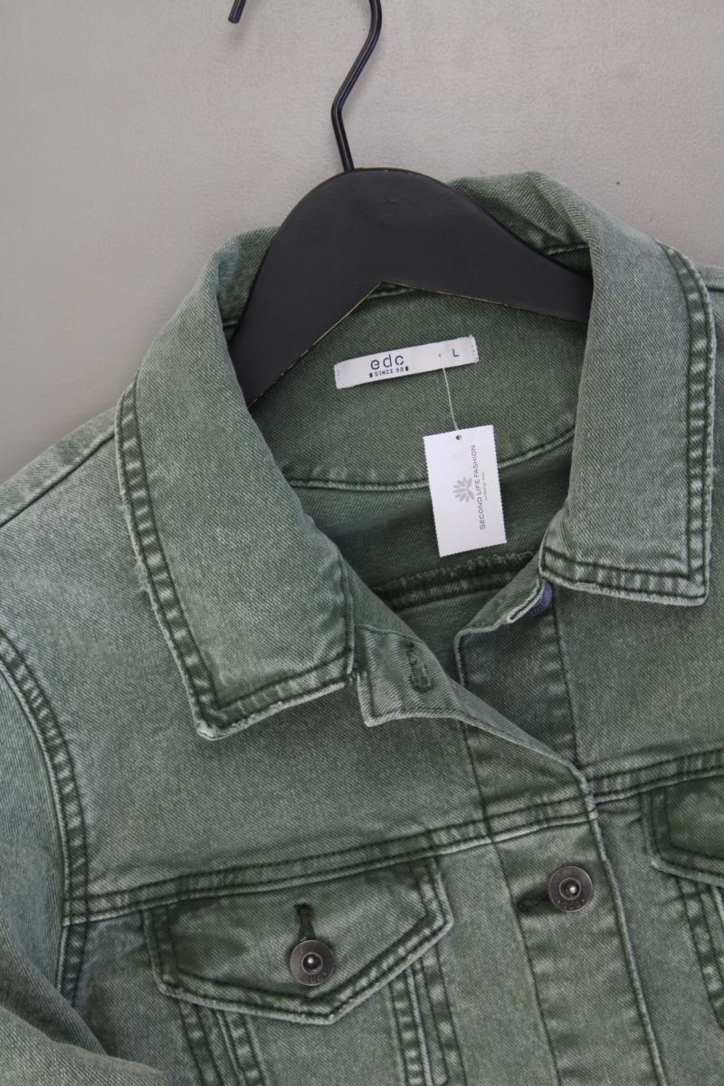 edc by Esprit Jeansjacke Gr. L neuwertig grün aus Baumwolle - Image 2