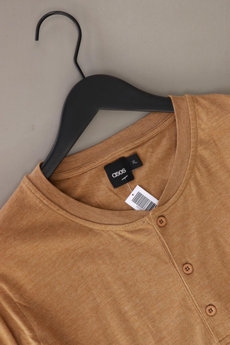 Asos T-Shirt für Herren Gr. XL Kurzarm braun aus Baumwolle - Image 3