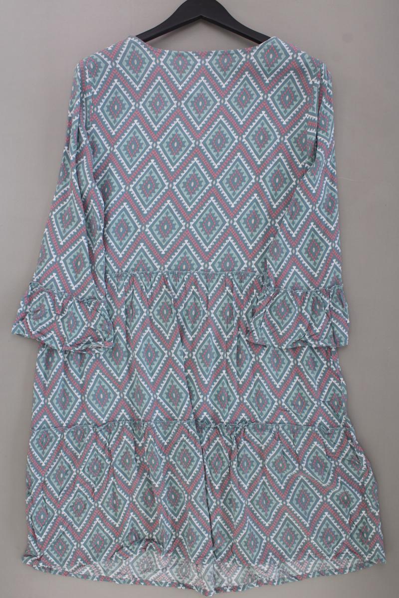 Seasons Kleid Gr. S/M geometrisches Muster Trompetenärmel blau aus Viskose - Image 3