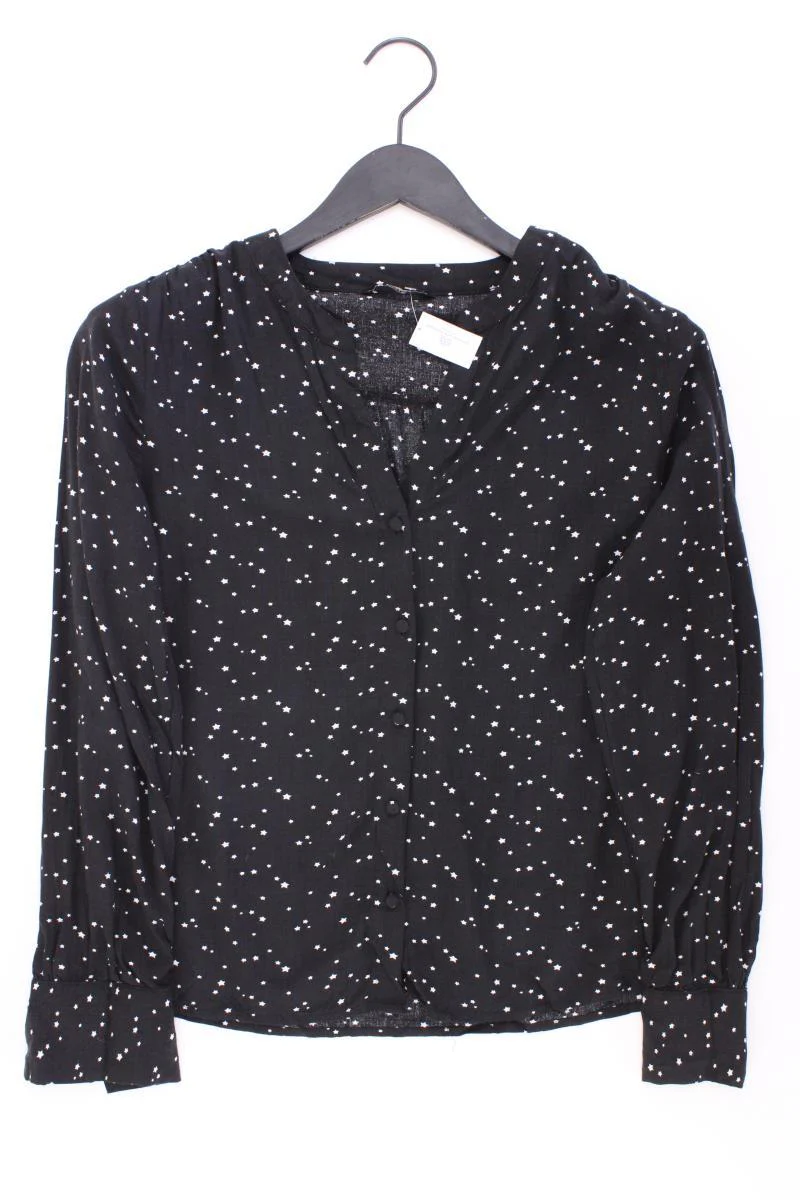 Only Bluse mit Sternenmuster Gr. 36 Langarm schwarz aus Viskose