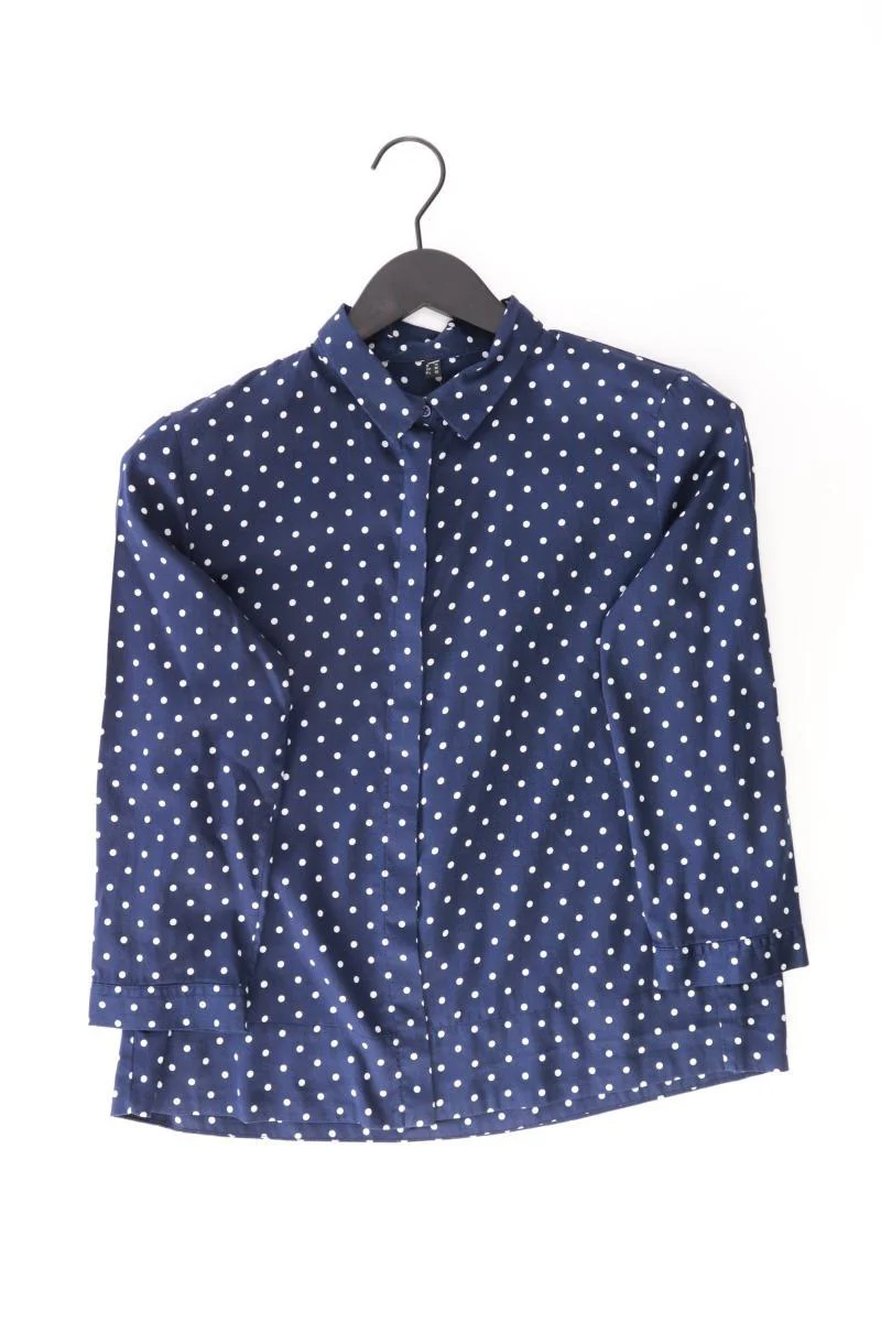 Lawrence Grey Regular Bluse Gr. 38 gepunktet 3/4 Ärmel blau aus Baumwolle