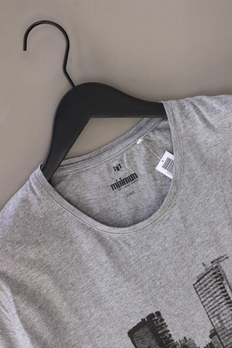 Minimum Printshirt für Herren Gr. L Kurzarm grau aus Baumwolle - Image 3