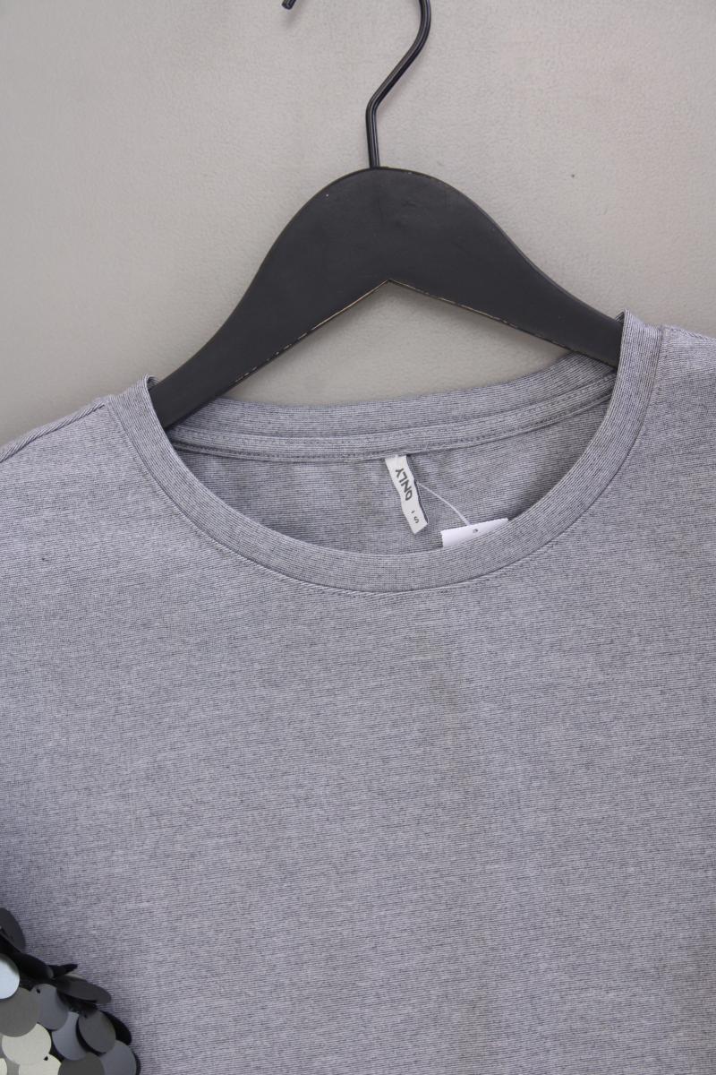 Only T-Shirt Gr. S Kurzarm mit Pailletten grau aus Polyester - Image 2