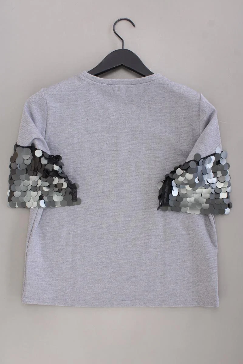 Only T-Shirt Gr. S Kurzarm mit Pailletten grau aus Polyester - Image 3