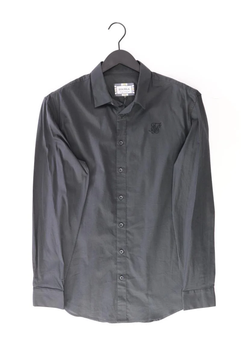 Siksilk Langarmhemd für Herren Gr. L grau aus Baumwolle