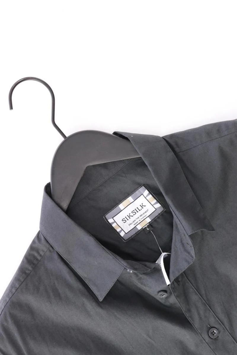 Siksilk Langarmhemd für Herren Gr. L grau aus Baumwolle - Image 3