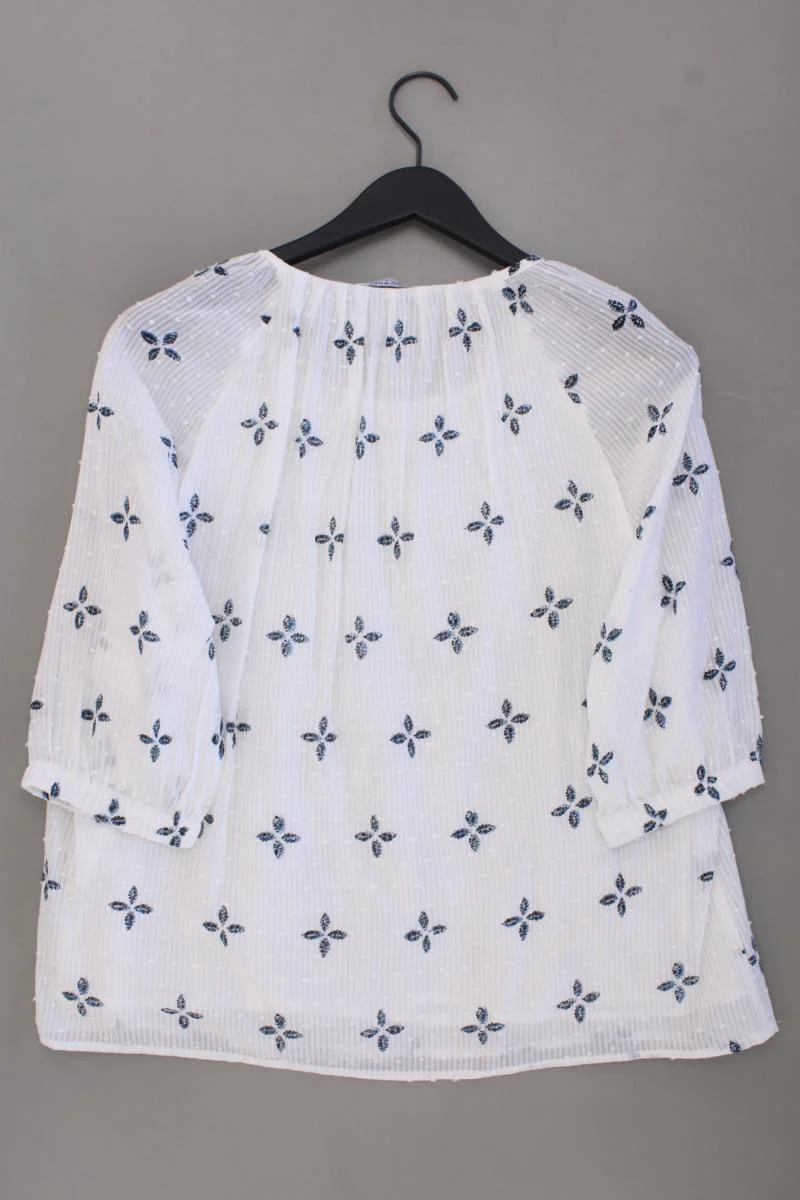 Zabaione Classic Bluse Gr. L mit Blumenmuster 3/4 Ärmel weiß aus Baumwolle - Image 3