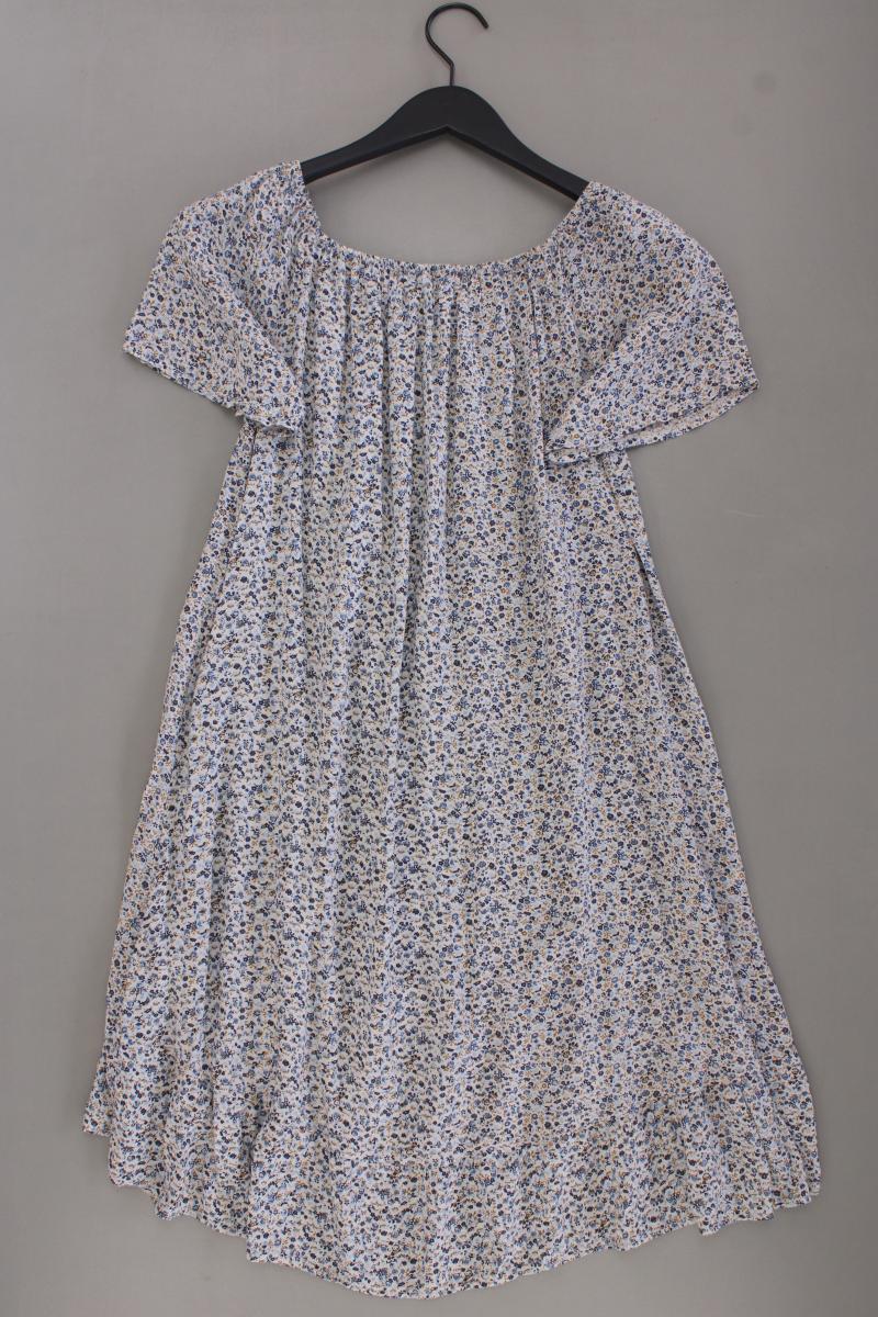 Kurzarmkleid Gr. M mit Blumenmuster mit Carmen-Ausschnitt blau - Image 3