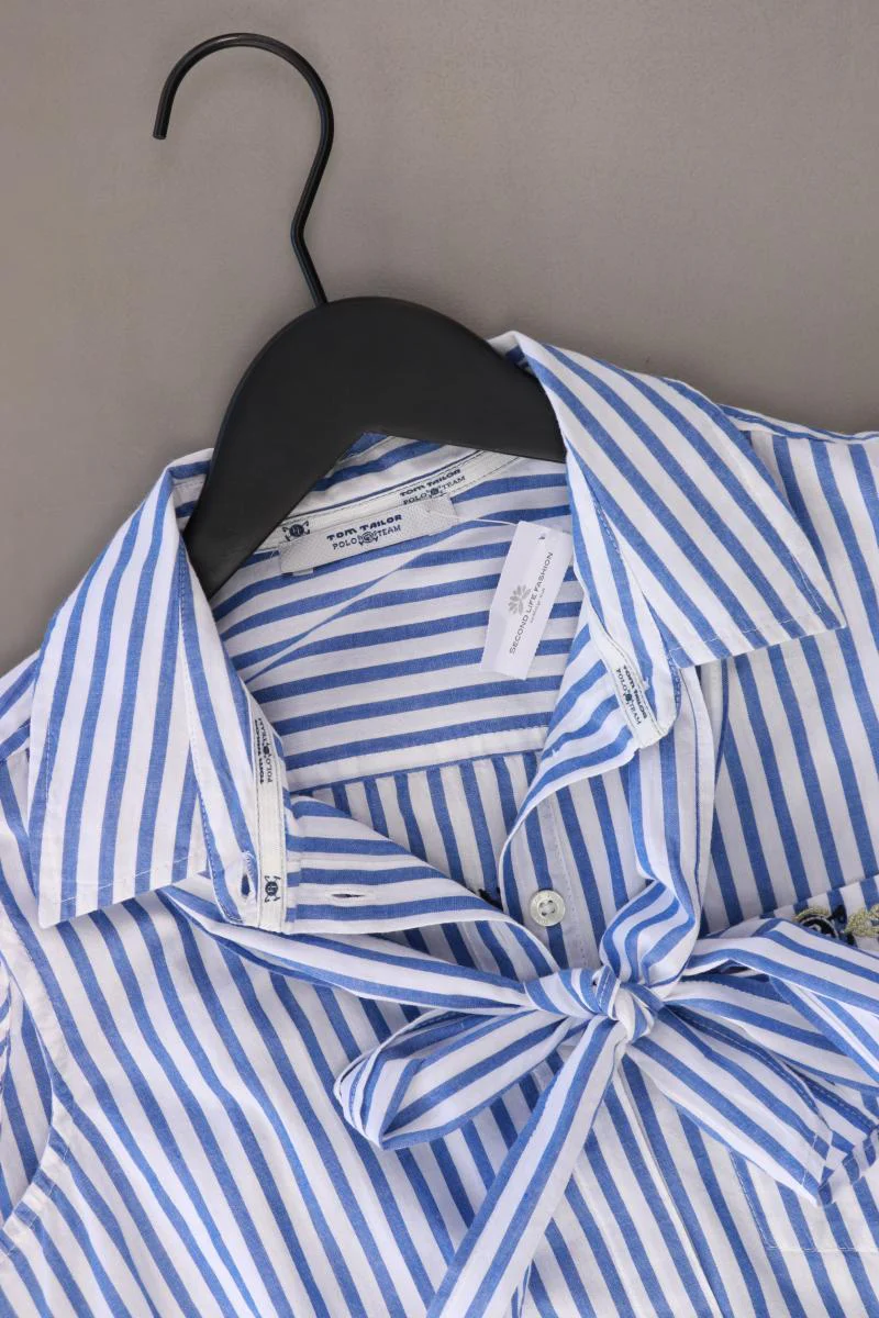 Tom Tailor Schluppenbluse Gr. S gestreift Ärmellos blau aus Baumwolle - Image 3