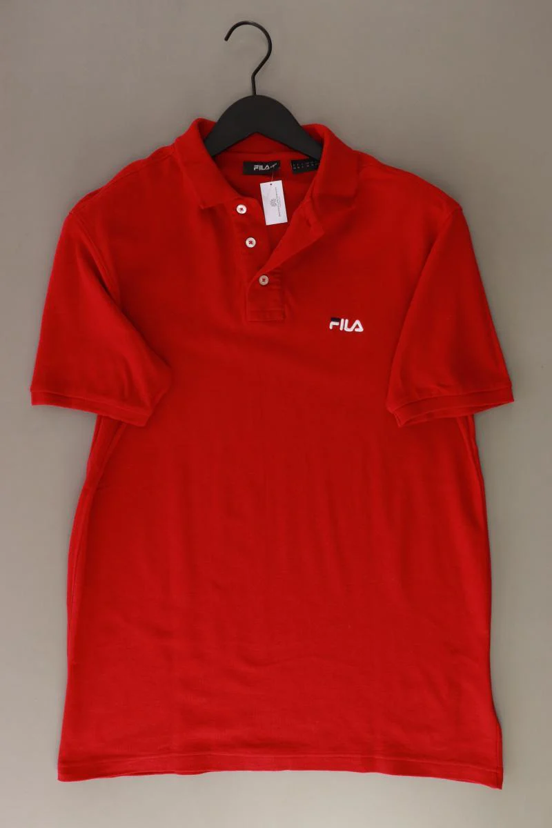 FILA Poloshirt für Herren Gr. 50 Kurzarm rot aus Baumwolle