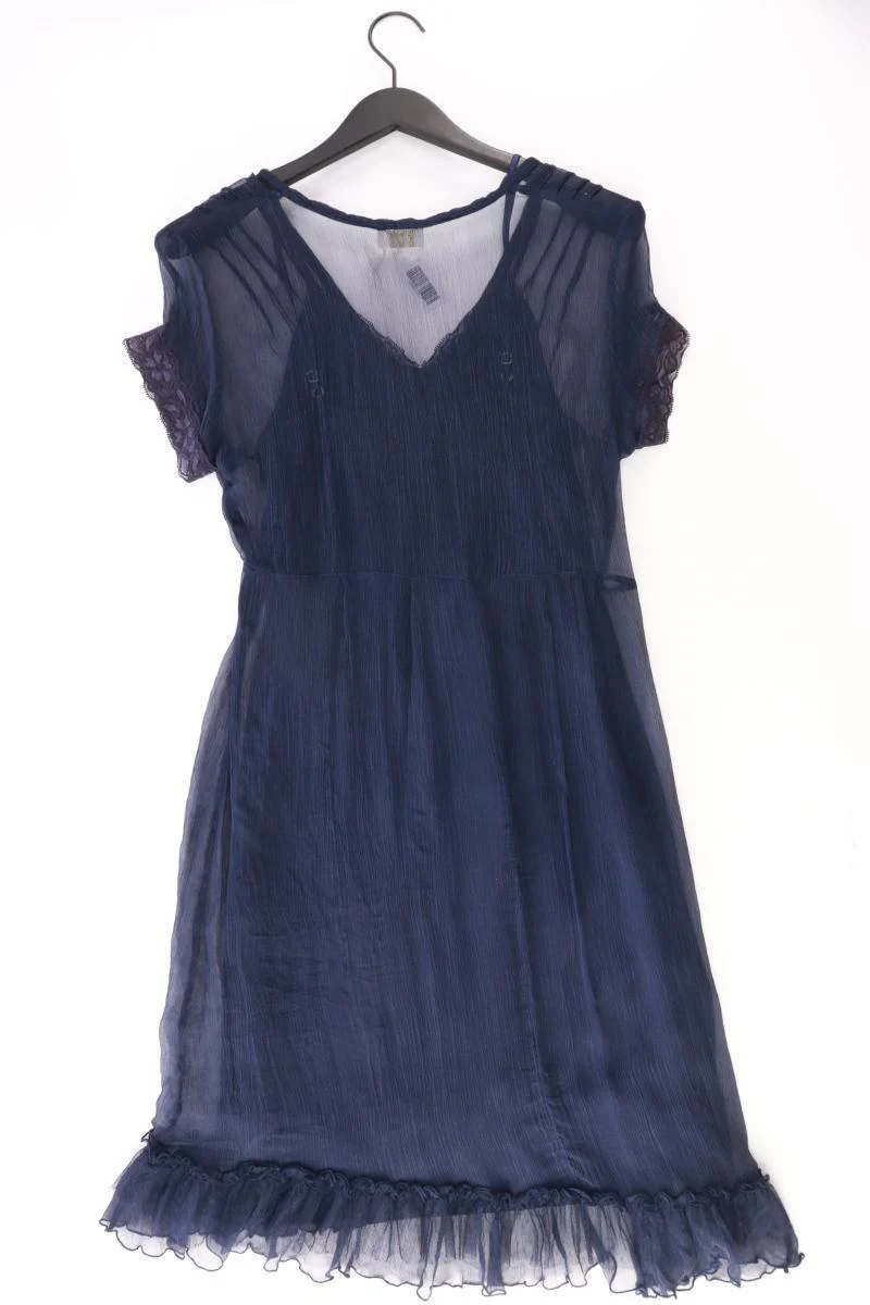 Oltre Chiffonkleid Gr. 38 Kurzarm blau aus Seide - Image 2