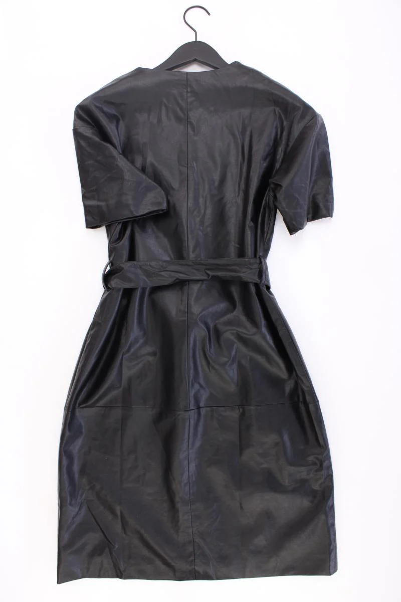 NA-KD Kunstlederkleid Gr. 40 neuwertig mit Gürtel Kurzarm schwarz - Image 3
