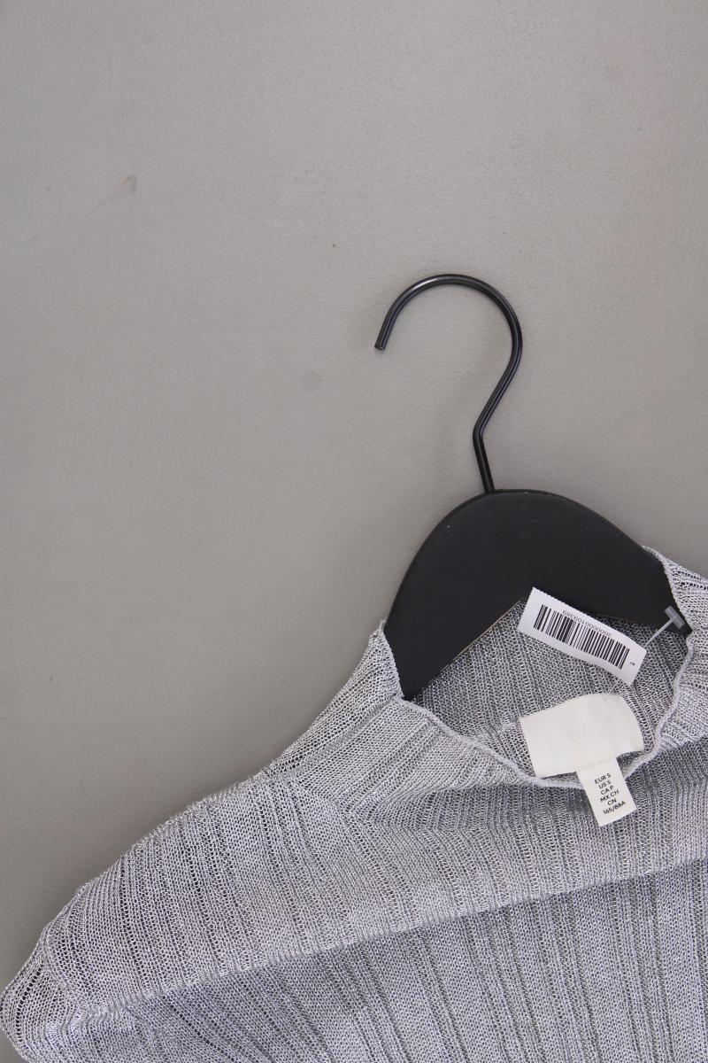 H&M Langarmshirt Gr. S mit Glitzer silber aus Viskose - Image 2