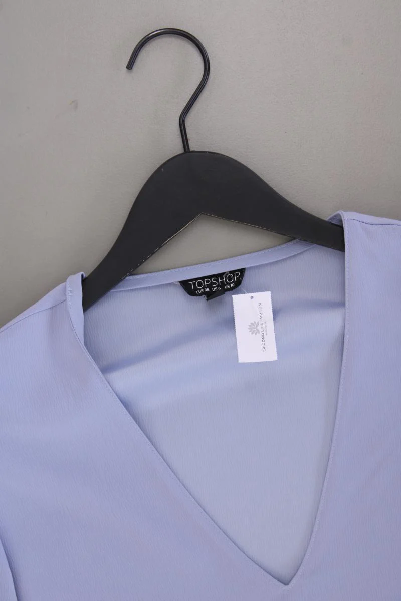 Topshop Classic Bluse Gr. 38 Trompetenärmel blau aus Polyester - Image 2