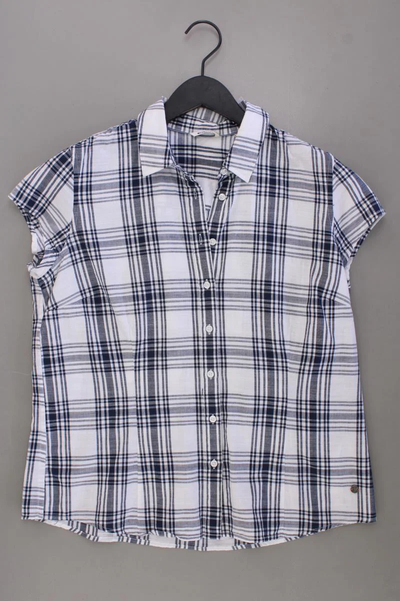 Mustang Karobluse Gr. 40 kariert Kurzarm blau aus Baumwolle