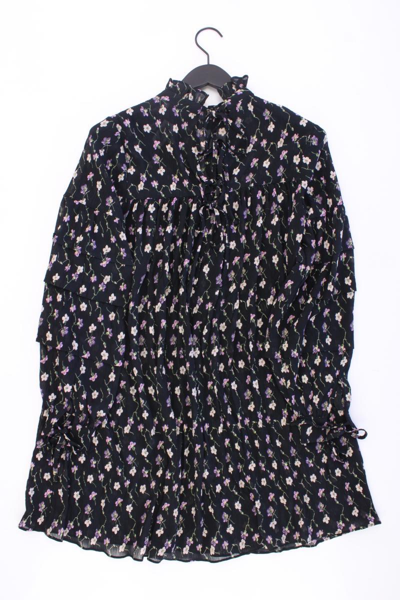 NA-KD Chiffonkleid Gr. 34 mit Blumenmuster Langarm grau - Image 3