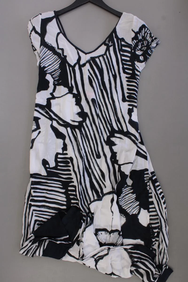 Miraclesuit Maxikleid Gr. M mit Blumenmuster Kurzarm weiß aus Viskose