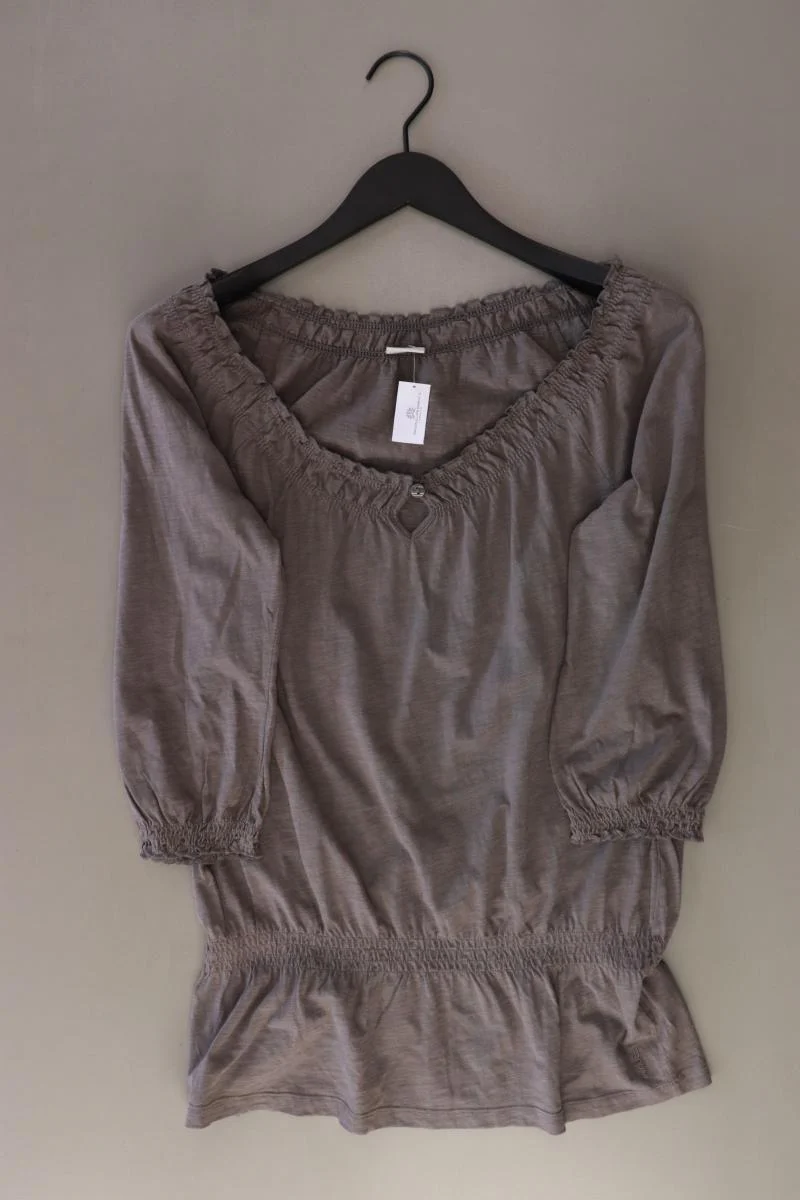 Gina Laura Regular Bluse Gr. M 3/4 Ärmel mit Carmen-Ausschnitt braun