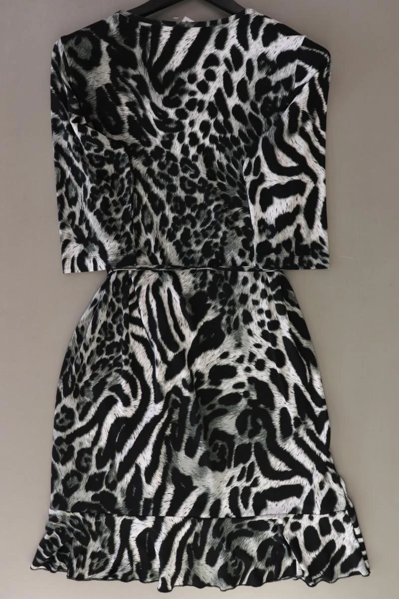 VA Milano Jerseykleid Gr. 42 mit Tierdruck mit Gürtel 3/4 Ärmel grau - Image 2