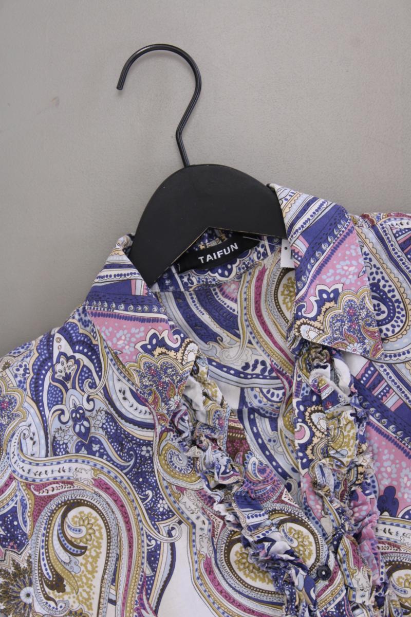 Taifun Rüschenbluse Gr. 36 mit Paisleymuster Kurzarm mehrfarbig aus Baumwolle - Image 2