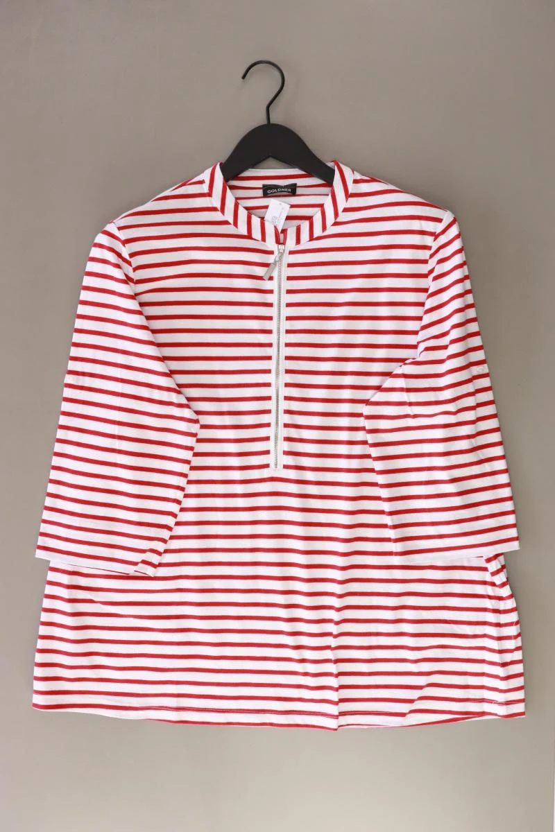 Goldner Ringelshirt Gr. 50 gestreift neuwertig 3/4 Ärmel rot aus Baumwolle