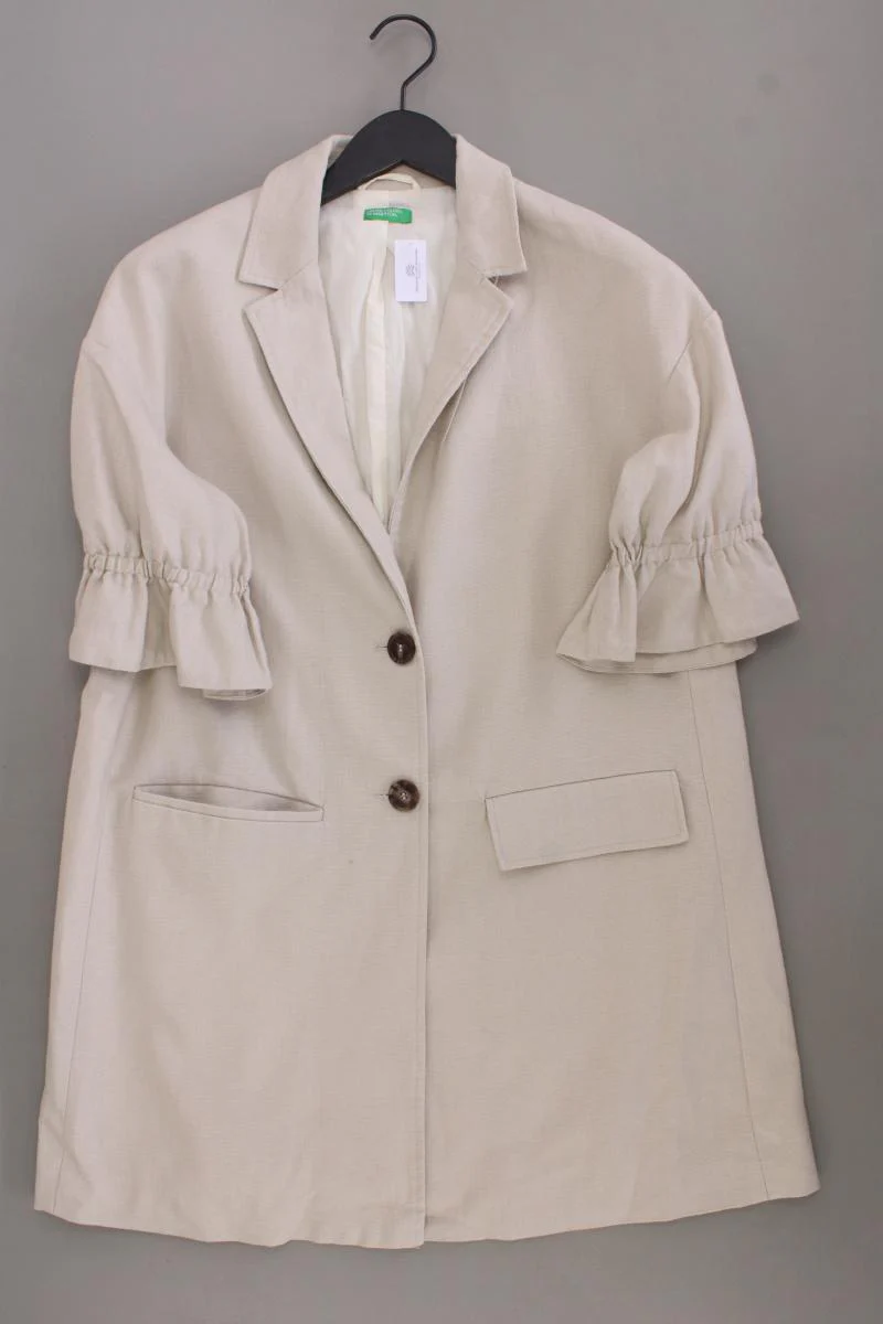 United Colors of Benetton Übergangsmantel Gr. 38 creme aus Leinen